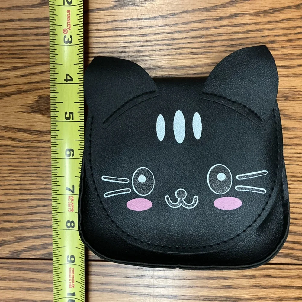 🖤BLACK🖤CATpurse stitched faux leather w/adjustable strap & snap closure✨NEW✨